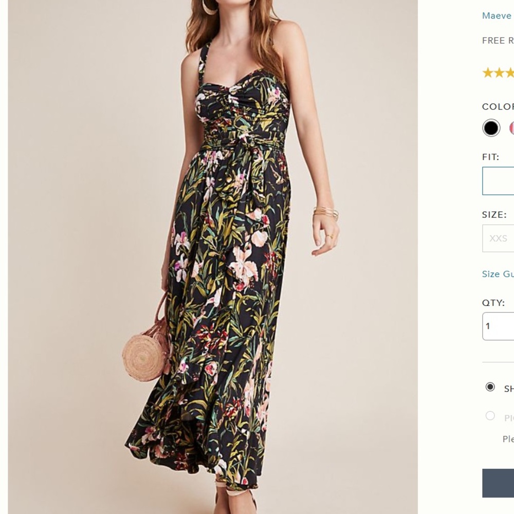 Anthropologie Maeve Gabriela Ruffled Maxi Dress